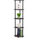 thumbnail image 1 of 5 Tier Corner Display Rack Multipurpose Shelving Unit, Dark Cherry/Black, 1 of 9