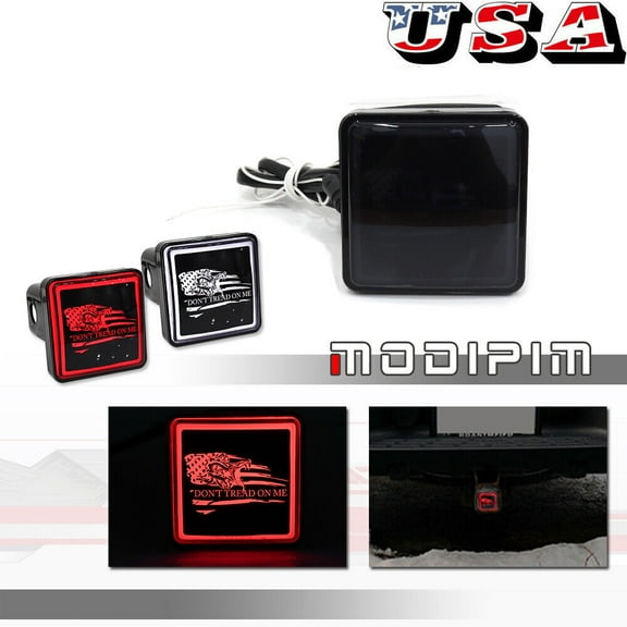 1 Pack White and Red LED Brake Light Trailer Hitch for 2 Inch Tow and Hitch Receiver -