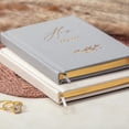 thumbnail image 6 of MUUJEE His and Her Vow Books (Set of 2) - Grey and Ivory Gold Foil Embossed Notebook Journal for Wedding Ceremony Vow Renewal - Wedding Gift Ideas, 6 of 9