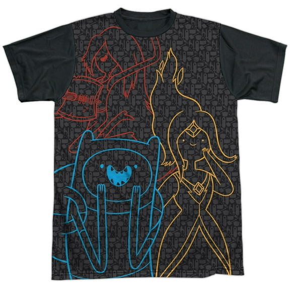 Adventure Time - Adventure Trio - Short Sleeve Black Back Shirt - XXX-Large