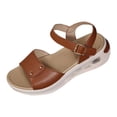 thumbnail image 3 of MLCDZ Orthopedic Sandals for Women,Women Walking Slippers with Arch Support Wedge Sandals Summer Dressy Open Toe Ankle Strap Platform Beach Casual Slip on Sandals Beach Dress Comfortable Brown 41, 3 of 4