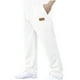 thumbnail image 2 of Pantalones largos para hombre, lisos, a la moda, informales, con bolsillos, cintura elástica, pantalones deportivos largos de poliéster para hombre., 2 of 9