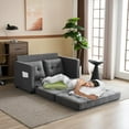thumbnail image 2 of VINGLI Gray Futon Sofa Bed, 53.5" Wide, Solid Wood Frame, Thick Upholstery, 2 of 9