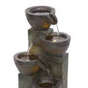 Stoned Jar Cascading Water Fountain with LED Lights