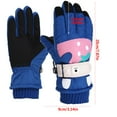 thumbnail image 3 of Ski Gloves Snowboarding Warm Heat Gloves, Windproof Waterproof Driving Gloves for Cold Weather, leather Wrap Outdoor Biking Running Walking Gloves, Blue, 3 of 9