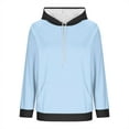 thumbnail image 5 of Ahdbta Hoodies for Women Lightweight Long Sleeve Pullover Sweatshirt Loose Fit Color Block Tunic Tops with Pockets, 5 of 6