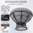 thumbnail image 4 of LOGYAT 46" Oversized Rattan Papasan Chair with Cushion, 360° Swivel, Waterproof & Sturdy Frame, Comfortable Chair for Adults, for Indoor, Bedroom, Grey Frame with Light Grey Cushion, 4 of 5