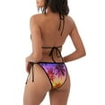 thumbnail image 3 of Ratiio Palm Trees at Sunset Pattern Women's Two Piece Bikini Swimsuit - Adjustable Tie Bikini Set Sexy & Comfortable Beach Swimwear, 3 of 7