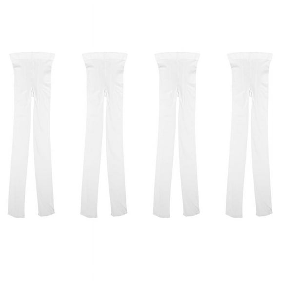 4X White Tender Solid Color Velvet Pantyhose for Women