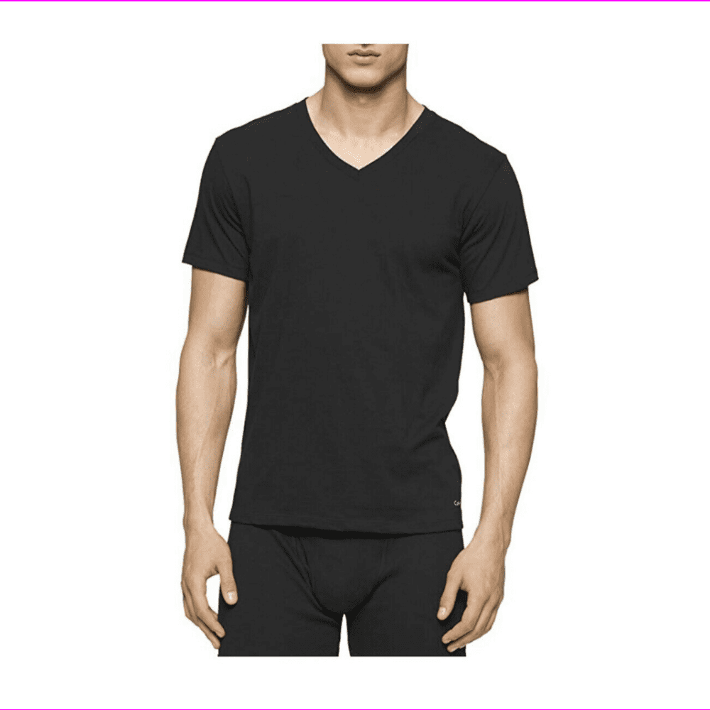 Calvin Klein Men's Cotton Stretch V-Neck T-Shirt Black M size - Walmart.com