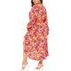 thumbnail image 3 of Vestido largo de mujer Agnes Orinda en talla grande, con mangas largas, escote en V, de gasa floral, con cinturón, 2X rojo, 3 of 5