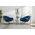 thumbnail image 5 of Outdoor Rattan Rocking Chair with Thick Padded Cushion, Adjustable Rocker Recliner for Patio, Porch, Garden, Backyard, All-Weather Rattan Furniture, Navy Blue, 5 of 9
