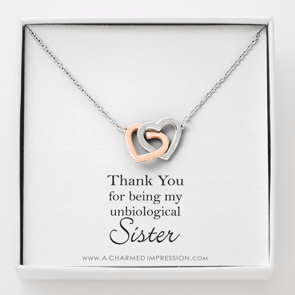 Unbiological Sister Necklace, Bonus Sister Gift, SisterInLaw Gift
