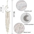 thumbnail image 3 of Colgante de pared de macramé con luz LED, tapiz tejido con atrapasueños de luna, 3 of 4