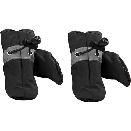 2 Pairs Dog Boots Anti Slip Paws Protectors Soft Dogs Shoes with Straps Pet Supplies Accessories for Indoor Outdoor Walking Running House Slippers Boots for Women Memory Foam (Black  4)