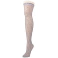 thumbnail image 1 of MeMoi Moulin Over the Knee Sock - Sexy Crochet and Lace Stockings by MeMoi One Size 9-11 / Med Gray Heather MF7 810, 1 of 1