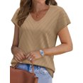 thumbnail image 2 of Ronuti Blouses for Women V Neck Summer Tops Short Sleeve Womens Blouses Spring Business Casual Shirts Sweaters, 2 of 9