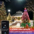 thumbnail image 3 of ASTRAEA 6.5FT Smart Christmas Tree Lights, 200LED RGB Color Changing String Lights Waterproof for Xmas Tree Decorations Indoor Outdoor, Multicolor, 3 of 8