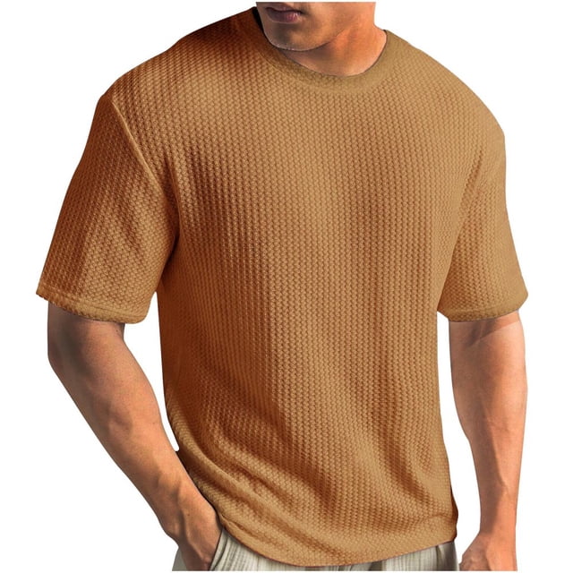 JUNWELL T-Shirts pour Hommes Grande Taille Manches Courtes T-Shirts Col Rond Classiques Été Hauts pour Hommes