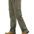 thumbnail image 5 of SEAOPEN Men's Regular Tapered Pants Big & Tall Tactical Cargo Pants Basic Solid Color Long Pants Breathable Cotton Work Pants Comfort Workout Bottoms Army Green,XXXL, 5 of 6