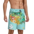 thumbnail image 2 of Easygdp USA Tourist Map Men's Short Pajama Pants, Sleep Shorts, Household Pants, Casual Pants with Pockets - 4X-Large, 2 of 9