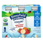 Stonyfield Organic Lowfat Yogurt Smoothies, Strawberry Banana, 3.1 fl. oz., 6 Count