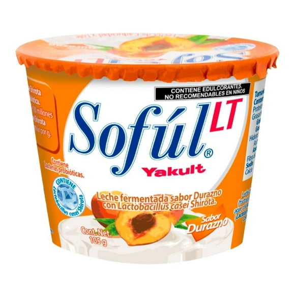 Leche fermentada Yakult Sofúl LT sabor durazno 105 g