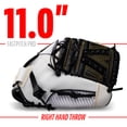 thumbnail image 3 of Franklin Sports Fastpitch Pro Softball Glove, 11 in, White/Gold, Right Hand Throw, 3 of 8