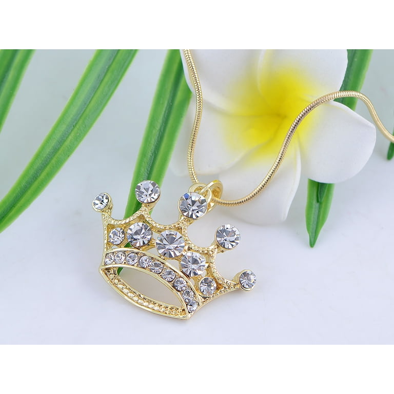 ミュージシャン CROWN NECKLACE GOLD Gold Plated KING Crown Pendant 6mm 24