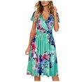 thumbnail image 1 of Robe Longue Décontractée pour Femme à Manches Courtes, Imprimé Floral, Coupe Ample, Plage, 1 of 2