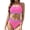 Fluorescent pink, variant on Women's High Waisted Bikini Sets Sporty 2 Piece Swimsuit High Cut Ribbed Bathing Suit