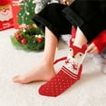 thumbnail image 2 of Funny Couple Socks Fuzzy Christmas Magnetic Mid-Calf Stockings for Women & Men - Novelty Xmas Gift for Friend (Red And White Dots), 2 of 6