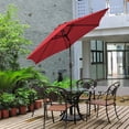 thumbnail image 2 of GVN 10 Feet Outdoor Patio Umbrella with Tilt Adjustment and Crank-Dark Red, Outdoor Table Umbrella, Outdoor Umbrella, Market Umbrella for Outdoor Patio Backyard Garden Lawn Sun Shade, 2 of 12