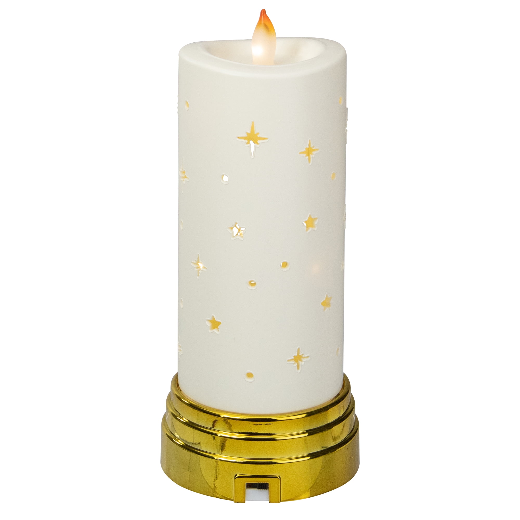 Northlight 9" Gold and White Nativity Scene Flameless Candle