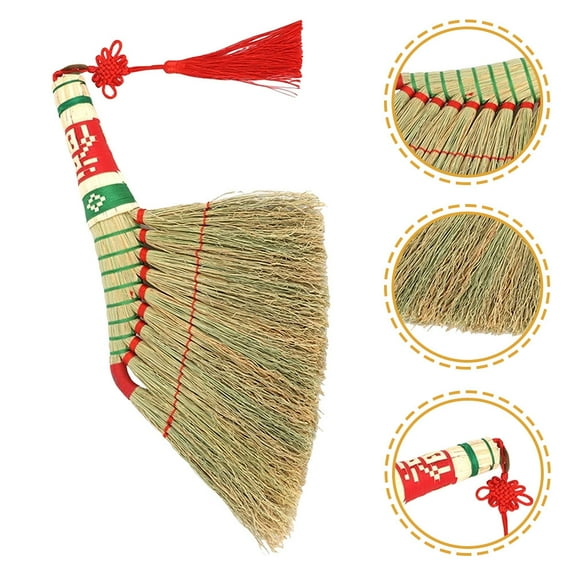 NICEXMAS Handmade Woven Duster Broom Straw Multi 1Pack Household Cleaning Tool