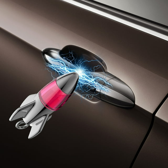 CxhicLuv Car Anti-Static Keychain, Auto Static Discharge Tool, Multifunctional Hurry-Shaped Alloy, Car Key Accessories, Static Elimination for Drivers, Winter Commuters, Pink