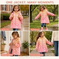 thumbnail image 4 of Jinhomg Girls Rain Jackets Waterproof Hooded Fleece Lined Raincoats Print Water-Resistant Lightweight Windbreakers for Kids 6 Years, 4 of 7