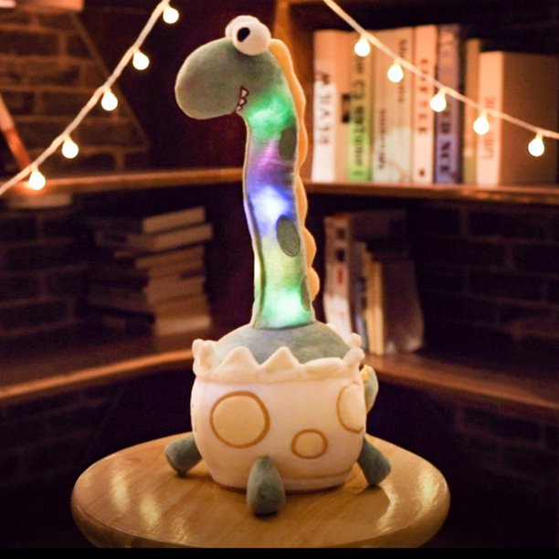 Muyoka Juguetes de peluche de dinosaurio para niños Muñeco de peluche de dinosaurio eléctrico Grabación de canto Juguete brillante Baile y canto Juguete de peluche suave para bebés Regalos de cumpleañ Muyoka Hogar