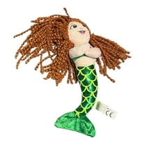 The Petting Zoo Mermaid Plush Doll Brown Hair Green Scales 8”1