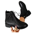 thumbnail image 7 of Puntoco Women's Chelsea Dress Boots Square Toe Ankle Boots for Women Lace Up Business Work Shoes Black 9.5, 7 of 7