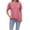 Pink, variant on Womens Summer Tops Solid Color Crew Neck Short Sleeve Lace Pleated Tunic Tops Fashion Casual Vacation Outfits Tshirt (Khaki,M)