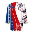 thumbnail image 5 of Feancey Womens Lace V Neck American Flag Shirts 4th of July 3/4 Sleeve Plus Size Tops Novelty Memorial Day Graphic Tees Loose Patriotic Blouses Red XL, 5 of 6
