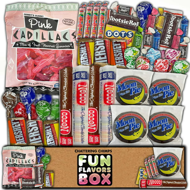 pond dichtheid Over instelling Fun Flavors Box Retro Candy Gift Box Variety Pack 50 Count Care Package -  Walmart.com