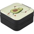 thumbnail image 3 of Coolnut Avocado Travel Jewelry Box PU Leather Jewelry Organizer Ideal Gift for Women Girls, Portable Mini Jewelry Travel Case for Stud Earrings Rings Necklaces Bracelets Women Gifts, 3 of 7