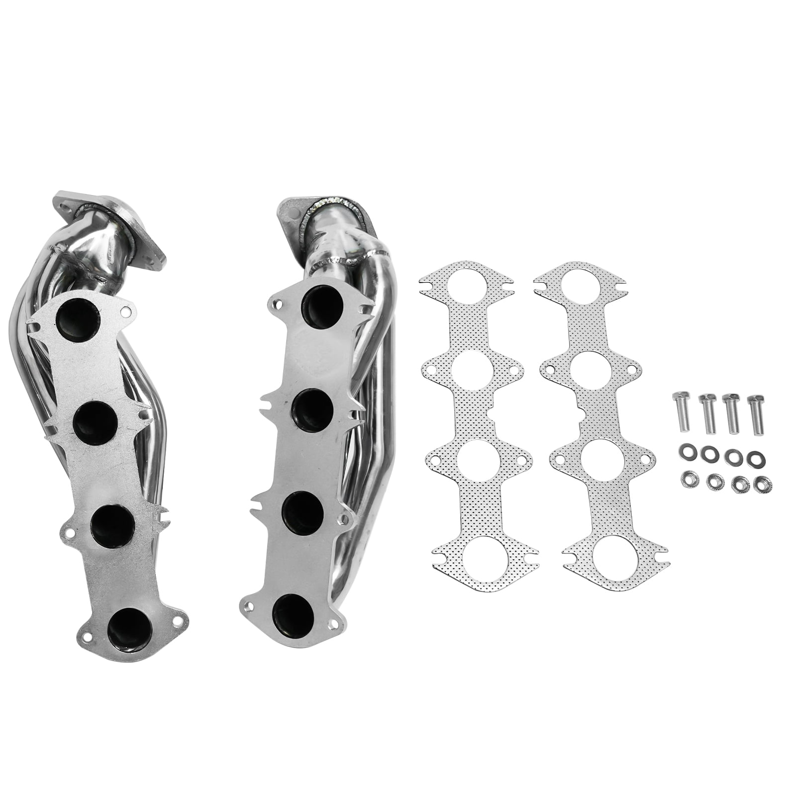 Mustrod Stainless Steel Shorty Exhaust Manifold Header for 2004-2010 Ford F-150 5.4L V8