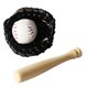 thumbnail image 1 of 1 Set of Miniature Baseball Bats Gloves Ball Kit Decorative Simulation Tiny House Accessories, 1 of 3