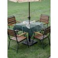 thumbnail image 4 of Outdoor Tablecloth with Umbrella Hole for Patio/Picnic/Party/Camping, Green Coastal Waterproof Table Cloth Square Cover Washable, Summer Ocean Beach Nautical Modern Starfish (54"x 54"), 4 of 9