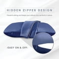 thumbnail image 3 of 6 Pieces Pillowcase Set with Hidden Zipper closure, Standard/Queen, Navy Blue, 3 of 4