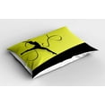 thumbnail image 2 of Gymnastics Pillow Sham, Woman Silhouette with a Ribbon Gymnastic Healthy Activity Exercise, Decorative Standard Queen Size Printed Pillowcase, 30 X 20 Inches, Black Yellow and Green, by Ambesonne, 2 of 2