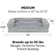 thumbnail image 5 of FurHaven Pet Products Faux Fur & Velvet Pillow Sofa Pet Bed for Dogs & Cats - Smoke Gray, Medium, 5 of 9